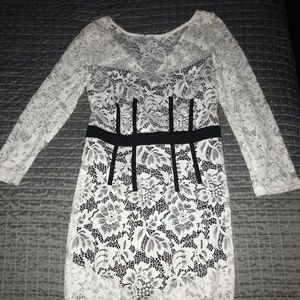 White & Black lace dress